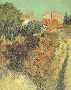 Vincent Van Gogh Garden Behind a House (nn04) oil painting on canvas
